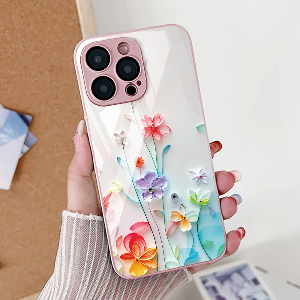 Flor de lótus caso de telefone - Tempered Glass Screen avaliação e preço